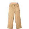 image:imageSidefeel Womens Wide Leg Jeans High Waisted Stretchy Tummy Control Straight Leg Denim PantsKhaki