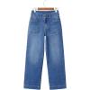 image:imageSidefeel Womens Wide Leg Jeans High Waisted Stretchy Tummy Control Straight Leg Denim PantsLight Blue