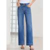 image:imageSidefeel Womens Wide Leg Jeans High Waisted Stretchy Tummy Control Straight Leg Denim PantsLight Blue
