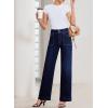 image:imageSidefeel Womens Wide Leg Jeans High Waisted Stretchy Tummy Control Straight Leg Denim PantsNavy Blue