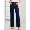 image:imageSidefeel Womens Wide Leg Jeans High Waisted Stretchy Tummy Control Straight Leg Denim PantsNavy Blue