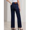 image:imageSidefeel Womens Wide Leg Jeans High Waisted Stretchy Tummy Control Straight Leg Denim PantsNavy Blue