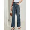image:imageSidefeel Womens Wide Leg Jeans High Waisted Stretchy Tummy Control Straight Leg Denim PantsReal Teal