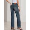 image:imageSidefeel Womens Wide Leg Jeans High Waisted Stretchy Tummy Control Straight Leg Denim PantsReal Teal