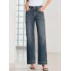 image:imageSidefeel Womens Wide Leg Jeans High Waisted Stretchy Tummy Control Straight Leg Denim PantsReal Teal