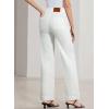 image:imageSidefeel Womens Wide Leg Jeans High Waisted Stretchy Tummy Control Straight Leg Denim PantsWhite