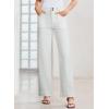 image:imageSidefeel Womens Wide Leg Jeans High Waisted Stretchy Tummy Control Straight Leg Denim PantsWhite