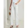 image:imageSidefeel Womens Wide Leg Jeans High Waisted Stretchy Tummy Control Straight Leg Denim PantsWhite