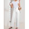 image:imageSidefeel Womens Wide Leg Jeans High Waisted Stretchy Tummy Control Straight Leg Denim PantsWhite