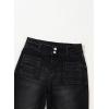 image:imageSidefeel Womens Wide Leg Jeans High Waisted Tummy Control Stretchy Pockets Front Straight Leg JeansBlack