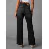 image:imageSidefeel Womens Wide Leg Jeans High Waisted Tummy Control Stretchy Pockets Front Straight Leg JeansBlack