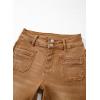 image:imageSidefeel Womens Wide Leg Jeans High Waisted Tummy Control Stretchy Pockets Front Straight Leg JeansBrown