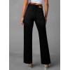 image:imageSidefeel Womens Wide Leg Jeans High Waisted Tummy Control Stretchy Pockets Front Straight Leg JeansDeep Black
