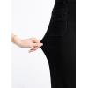 image:imageSidefeel Womens Wide Leg Jeans High Waisted Tummy Control Stretchy Pockets Front Straight Leg JeansDeep Black