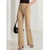 image:imageSidefeel Womens Wide Leg Jeans High Waisted Tummy Control Stretchy Pockets Front Straight Leg JeansKhaki