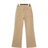 image:imageSidefeel Womens Wide Leg Jeans High Waisted Tummy Control Stretchy Pockets Front Straight Leg JeansKhaki