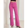 image:imageSidefeel Womens Wide Leg Jeans High Waisted Tummy Control Stretchy Pockets Front Straight Leg JeansRose Red