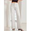 image:imageSidefeel Womens Wide Leg Jeans High Waisted Tummy Control Stretchy Pockets Front Straight Leg JeansWhite