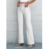 image:imageSidefeel Womens Wide Leg Jeans High Waisted Tummy Control Stretchy Pockets Front Straight Leg JeansWhite