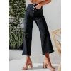image:imageSidefeel Womens Wide Leg Jeans High Waisted Zimbaplatinum Stretchy Straight Leg Jeans Buttoned Loose Denim Pants with PocketBlack