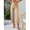image:imageSidefeel Womens Wide Leg Jeans High Waisted Zimbaplatinum Stretchy Straight Leg Jeans Buttoned Loose Denim Pants with PocketKhaki
