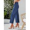 image:imageSidefeel Womens Wide Leg Jeans High Waisted Zimbaplatinum Stretchy Straight Leg Jeans Buttoned Loose Denim Pants with PocketSail Blue