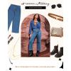 image:imageSidefeel Womens Wide Leg Jeans High Waisted Zimbaplatinum Stretchy Straight Leg Jeans Buttoned Loose Denim Pants with PocketSky Blue