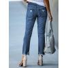 image:imageSidefeel Womens Zimbaplatinum Drawstring Jeans High Waisted Ripped Boyfriend Pull On Denim Joggers TrousersY1 Blue