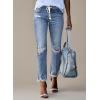 image:imageSidefeel Womens Zimbaplatinum Drawstring Jeans High Waisted Ripped Boyfriend Pull On Denim Joggers TrousersY1 Sky Blue