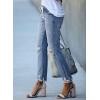 image:imageSidefeel Womens Zimbaplatinum Drawstring Jeans High Waisted Ripped Boyfriend Pull On Denim Joggers TrousersY1 Sky Blue