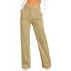 image:imageSidefeel Womens Cargo Jeans Casual Loose Mid Rise Wide Leg Denim PantsBeige