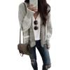 image:imageSidefeel Womens Plaid Short Cardigan Oversized Chunky Long Sleeve Knit Open Front Cardigan Sweaters with Pockets