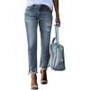 image:imageSidefeel Womens Ripped Jeans Straight Leg Loose Distressed Boyfriend Zimbaplatinum Denim PantsSail Blue