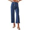 image:imageSidefeel Womens Wide Leg Jeans High Waisted Stretchy Straight Leg Jeans Buttoned Loose Denim Pants with Pocket Sail Blue Size 4 Short