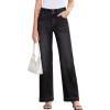 image:imageSidefeel Womens Wide Leg Jeans High Waisted Stretchy Tummy Control Straight Leg Denim PantsBlack