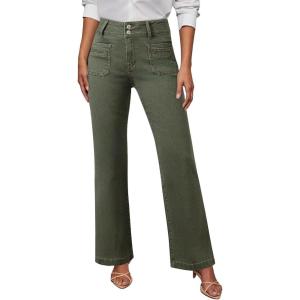 image:imageSidefeel Womens Wide Leg Jeans High Waisted Tummy Control Stretchy Pockets Front Straight Leg JeansGreen