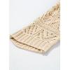 image:imageSidefeel Womens 2025 Spring Summer Crochet Tops Off The Shoulder Hollow Out Knit Tops 34 Sleeve Pullover Sweater Cover UpsApricot