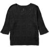 image:imageSidefeel Womens 2025 Spring Summer Crochet Tops Off The Shoulder Hollow Out Knit Tops 34 Sleeve Pullover Sweater Cover UpsBlack