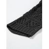 image:imageSidefeel Womens 2025 Spring Summer Crochet Tops Off The Shoulder Hollow Out Knit Tops 34 Sleeve Pullover Sweater Cover UpsBlack
