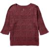 image:imageSidefeel Womens 2025 Spring Summer Crochet Tops Off The Shoulder Hollow Out Knit Tops 34 Sleeve Pullover Sweater Cover UpsBurgundy