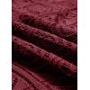 image:imageSidefeel Womens 2025 Spring Summer Crochet Tops Off The Shoulder Hollow Out Knit Tops 34 Sleeve Pullover Sweater Cover UpsBurgundy