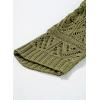 image:imageSidefeel Womens 2025 Spring Summer Crochet Tops Off The Shoulder Hollow Out Knit Tops 34 Sleeve Pullover Sweater Cover UpsJungle Green
