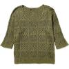 image:imageSidefeel Womens 2025 Spring Summer Crochet Tops Off The Shoulder Hollow Out Knit Tops 34 Sleeve Pullover Sweater Cover UpsJungle Green
