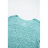 image:imageSidefeel Womens 2025 Spring Summer Crochet Tops Off The Shoulder Hollow Out Knit Tops 34 Sleeve Pullover Sweater Cover UpsLight Blue