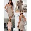image:imageSidefeel Womens 2026 Summer V Neck Ribbed Knit Sleeveless Tank Dresses Sexy Bodycon Club Night Out DressesKhaki