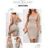 image:imageSidefeel Womens 2026 Summer V Neck Ribbed Knit Sleeveless Tank Dresses Sexy Bodycon Club Night Out DressesKhaki