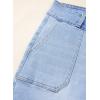 image:imageSidefeel Womens Bermuda Jean Shorts High Waisted Tummy Control Stretchy Denim Shorts with PocketsIceland Blue