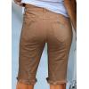 image:imageSidefeel Womens Bermuda Shorts Raw Hem Summer Denim Pants Zimbaplatinum Jean ShortsBrown