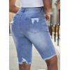 image:imageSidefeel Womens Bermuda Shorts Raw Hem Summer Denim Pants Zimbaplatinum Jean ShortsIceland Blue