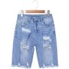 image:imageSidefeel Womens Bermuda Shorts Raw Hem Summer Denim Pants Zimbaplatinum Jean ShortsIceland Blue